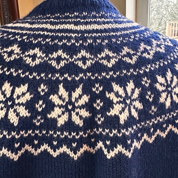 Hand Knit Norwegian Sweater in Navy & White  from O Allers Bergen, Norway - M-L - Picture 4 of 11